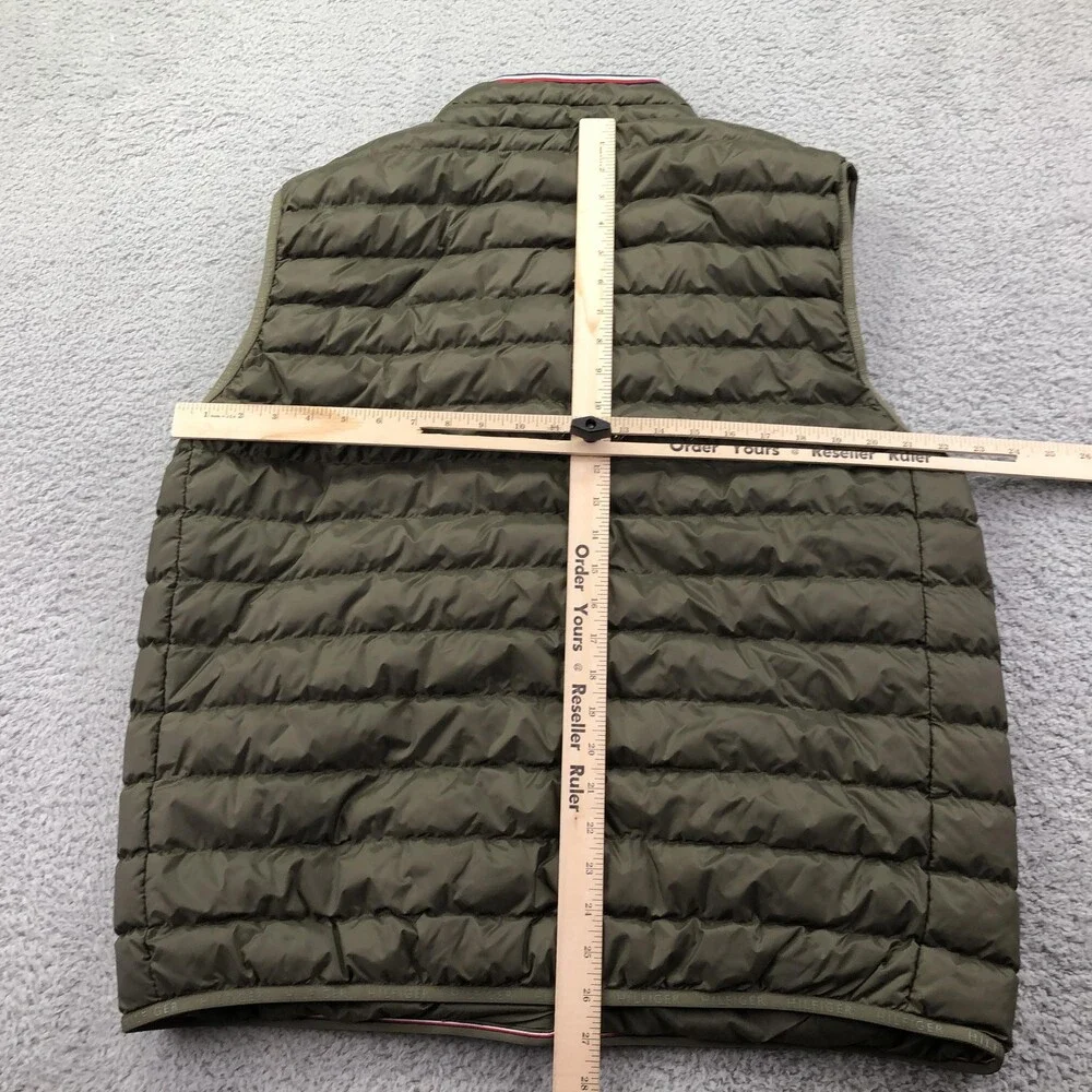 Tommy Hilfiger Vest Mens XL Green Puffer Full Zip Lightweight Outdoor Quilted